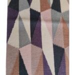 Handwoven Triangle Pattern Kilim Rug, 100% Wool Flatweave Area Rug, Contemporary Earth Tone Decor for Office & Lounge view 4