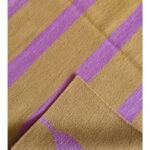 Yellow and Pink Striped Wool Kilim Rug | Geometric Flatweave Area Rug for Living Room & Nursery | Boho Home Decor view 5
