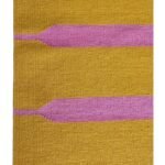 Yellow and Pink Striped Wool Kilim Rug | Geometric Flatweave Area Rug for Living Room & Nursery | Boho Home Decor view 2