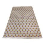 Modern Colorful Wool Rug – Geometric Pattern Bedroom Rug, Mustard Yellow & Pink Triangle Rug for Living Room view 3