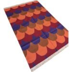Handwoven Premium Cotton Wool Blend Rug – Scalloped Art Deco Design, Geometric Area Rug for Modern Living Room view 5