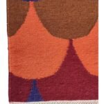 Handwoven Premium Cotton Wool Blend Rug – Scalloped Art Deco Design, Geometric Area Rug for Modern Living Room view 4