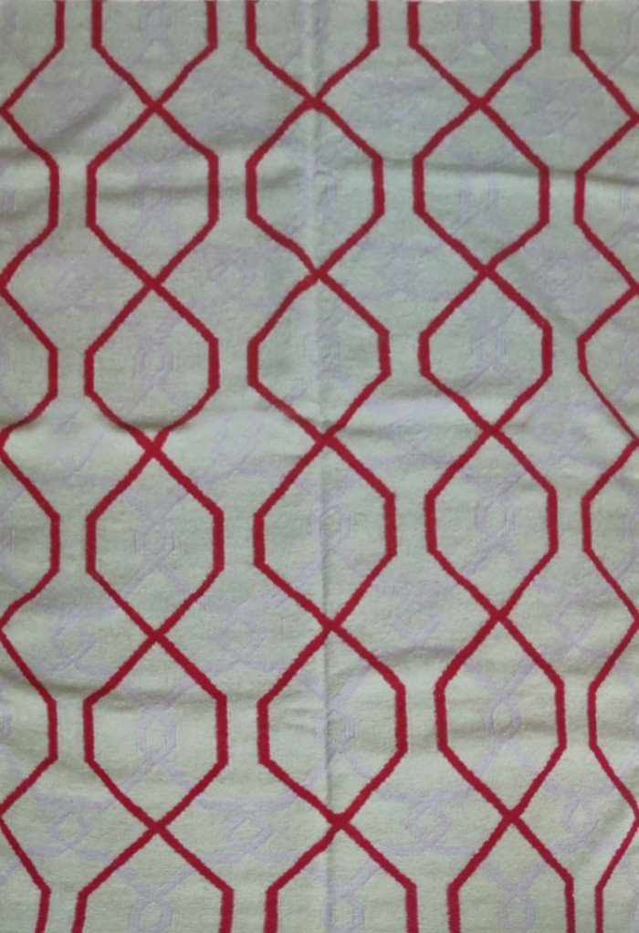 Handwoven Geometric Wool Area Rug for Living Room, Bedroom, Hallway Area Rug