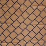 Modern Geometric Lattice Rectangular Wool Area Rug, Beige/Blue Bedroom Area Rug, Grid Pattern for Living Room view 3