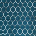 Handwoven Cotton Wool Kilim Rug, Teal Blue Wool Kilim Area Rug for Living Room and Bedroom view 3