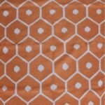 Handwoven Rust Orange Honeycomb Wool Rug for Nursery and Guest Room, Area Rug for Boho Living Room Decor view 1