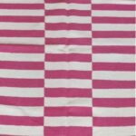 Pink Striped Wool Kilim Rug, Geometric Flatweave Area Rug for Nursery, Kids Room & Bedroom, Modern Preppy Decor view 1