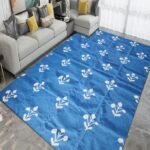Handwoven Cotton Flatweave Area Rug, Blue & White Geometric Motif, Living Room Bedroom Rug view 8