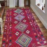 Moroccan Berber Style Wool Rug – Geometric Diamond Medallion Design, Handwoven Moroccan Wool Area Rug view 2