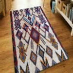 Handmade Moroccan Wool Area Rug, Azilal Style Tribal Diamond Carpet for Living Room & Bedroom view 9