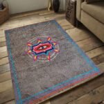 Luxury Handwoven Moroccan Wool Rug – Charcoal Gray Compass Star Design for Living Room & Bedroom view 2