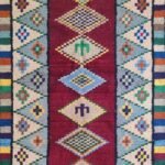 Handwoven Moroccan Wool Rug, Moroccan Berber Wool Rug – Geometric Diamond Medallion Design, view 1