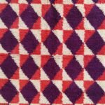 Handmade Moroccan Wool Rug – Purple Diamond Geometric Area Carpet, Purple, Red & Ivory Geometric Design view 10