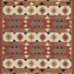 Navajo Inspired Wool Jute Rug with Geometric Tribal Design, Boho Handwoven Wool Jute Area Rug for Living Room & Bedroom view 1