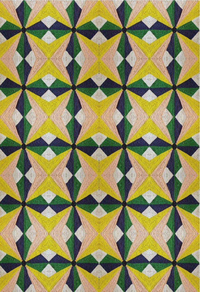 8×10 Hand Braided Jute Rug | Colorful Geometric Area Rug | Bohemian Starburst Accent Rug | Eco-Friendly Bright Room Decor