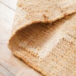 Handwoven Natural Jute & Cotton Area Rug with White Geometric Tribal Pattern, Eco-Friendly Natural Jute Cotton Reversible Rug view 5