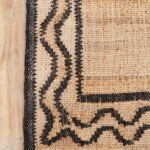 Handwoven Natural Jute Runner Rug with Black Wavy Border, Minimalist Jute Rug with Black Zig-Zag Border view 10
