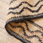 Handwoven Natural Jute Runner Rug with Black Wavy Border, Minimalist Jute Rug with Black Zig-Zag Border view 7