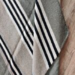 Sage Green Striped Wool Area Rug, Rectangular Cotton Rug for Living Room, Modern Farmhouse Bedroom Decor view 6