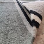 Sage Green Striped Wool Area Rug, Rectangular Cotton Rug for Living Room, Modern Farmhouse Bedroom Decor view 5