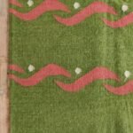 Modern Green and Pink Wavy Design Cotton Wool Area Rug for Living Room, Rectangular Accent Rug for Bedroom & Office view 6