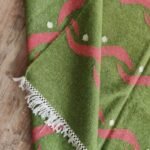 Modern Green and Pink Wavy Design Cotton Wool Area Rug for Living Room, Rectangular Accent Rug for Bedroom & Office view 4
