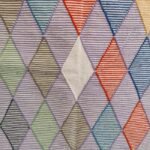 Multicolor Geometric Diamond Area Rug – Cotton Wool Blend Boho Rug for Living Room, Cozy Cotton Wool Blend Geometric Rug view 3