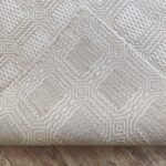 Neutral Beige Handloom Rug | Cream Cotton Wool Flatweave | Minimalist Geometric Area Rug | Textured Woven Floor Mat | Custom Size view 6