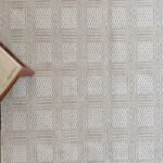 Neutral Beige Handloom Rug | Cream Cotton Wool Flatweave | Minimalist Geometric Area Rug | Textured Woven Floor Mat | Custom Size view 4