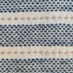 Farmhouse Striped Area Rug | Dusty Blue and Cream Handloom Carpet | Rustic Woven Cotton Wool Rug | Minimalist Living Room Decor view 3