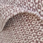 Dusty Rose Geometric Handloom Rug | Mauve Cotton Wool Flatweave | Boho Earthy Living Room Carpet | Handwoven Kilim Mat | Custom Size view 2