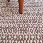 Dusty Rose Geometric Handloom Rug | Mauve Cotton Wool Flatweave | Boho Earthy Living Room Carpet | Handwoven Kilim Mat | Custom Size view 3