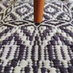 Cotton Wool Handloom Rug | Geometric Diamond Flatweave Carpet | Boho Living Room Area Rug | Kilim Style Woven Mat | Custom Size view 4