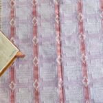 Boho Pink Geometric Diamond Rug – Striped Wool Cotton Carpet with Gold Border, Pink and Red Striped Runner Rug for Hallway or Bedroom view 2