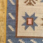 Modern Boho Kilim Wool Rug, Colorful Geometric Rectangular Area Rug for Bedroom and Office view 9