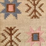 Modern Boho Kilim Wool Rug, Colorful Geometric Rectangular Area Rug for Bedroom and Office view 8