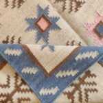 Modern Boho Kilim Wool Rug, Colorful Geometric Rectangular Area Rug for Bedroom and Office view 6