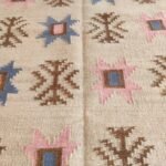 Modern Boho Kilim Wool Rug, Colorful Geometric Rectangular Area Rug for Bedroom and Office view 4