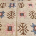 Modern Boho Kilim Wool Rug, Colorful Geometric Rectangular Area Rug for Bedroom and Office view 3