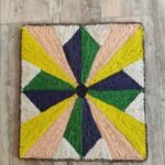 8×10 Hand Braided Jute Rug | Colorful Geometric Area Rug | Bohemian Starburst Accent Rug | Eco-Friendly Bright Room Decor view 5