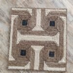Hand Braided Trellis Jute Rug, Transitional Geometric Area Rug, Mid-Century Modern Room Decor, Natural Fiber Labyrinth Carpet view 6