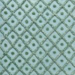 Handwoven Cotton Wool Rug | Mint Green Tufted Diamond Area Rug | Boho Textured Carpet | Bohemian Geometric Room Decor | Handloom Rug view 1