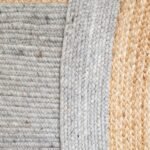 Braided Jute Rug Round | Natural and Gray Two Tone Floor Mat | Coastal Living Room Decor | Handmade Flatweave | Circular Jute Carpet view 3