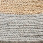 Braided Jute Rug Round | Natural and Gray Two Tone Floor Mat | Coastal Living Room Decor | Handmade Flatweave | Circular Jute Carpet view 6