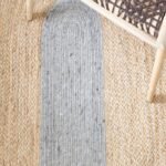 Handmade Oval Braided Jute Area Rug – Natural and Grey Two-Tone Reversible Mat, Reversible Hand-Braided Jute Oval Runner Rug view 6