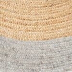 Handmade Oval Braided Jute Area Rug – Natural and Grey Two-Tone Reversible Mat, Reversible Hand-Braided Jute Oval Runner Rug view 4