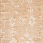 Handwoven Natural Jute & Cotton Area Rug with White Geometric Tribal Pattern, Eco-Friendly Natural Jute Cotton Reversible Rug view 1