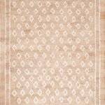 Handwoven Natural Jute & Cotton Area Rug with White Diamond Geometric Pattern, Eco-Friendly Cotton Jute Blend Rug view 1