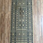 Navy Blue Southwestern Wool Area Rug, Rectangular Tribal Geometric Cotton Rug for Living Room, Farmhouse Bedroom Decor view 8
