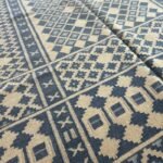 Navy Blue Southwestern Wool Area Rug, Rectangular Tribal Geometric Cotton Rug for Living Room, Farmhouse Bedroom Decor view 6